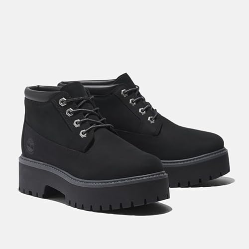 Timberland Timberland Women's Stone Street Mid Lace-Up Waterproof Boots, Jet Black, 9 Medium