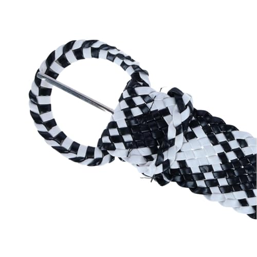 CTM Women's 1 7/8 Inch Wide Braided Plaid Belt with Matching Buckle3