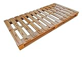 Dydaya Home Cama & Somier de palets para colchon de 90 cm por 210 cm Color Madera Barnizada Base Somier