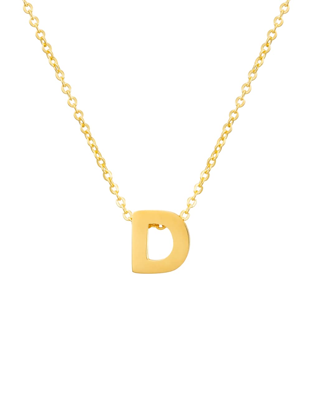 Colgante para Mujer con Letra Inicial - Collar con Inicial para mujer - Colgante de Plata de Ley 925/1000 y baño de Oro de 18kt con Iniciales de Nombre. Modelos de la A a la Z.