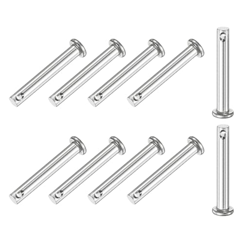M METERXITY 10-Pack Single Hole Clevis Pins, M5 x 35mm 304 Stainless Steel Flat Head Clevis Pins for Mechanical Linkage/Fixed Parts/Ship Rigging, Link Hinge Pin Reusable