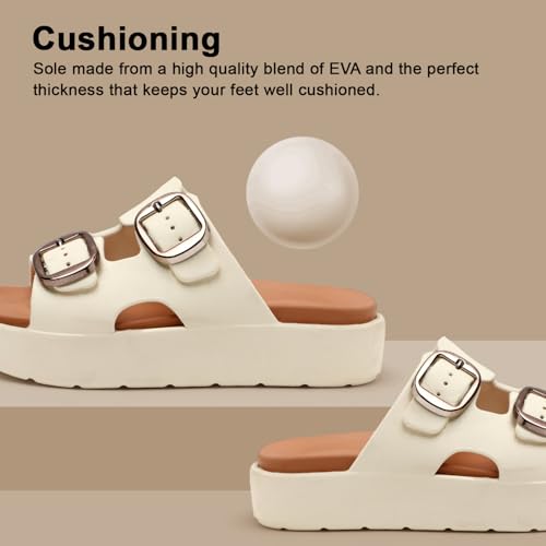 Image of RADIANCE Women Buckle Sandals with Super Soft Insole | Ergonomic Footbed | Lightweight | Skin-Friendly | Cushioned Sole | Trusted by Doctors l Latest, Stylish and Trendy Slip-Ons for Girls and Ladies