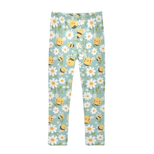 Honey Bees Daisy Kids Baby Girls Basic Leggings Casual Full Length Yoga Pants Sports