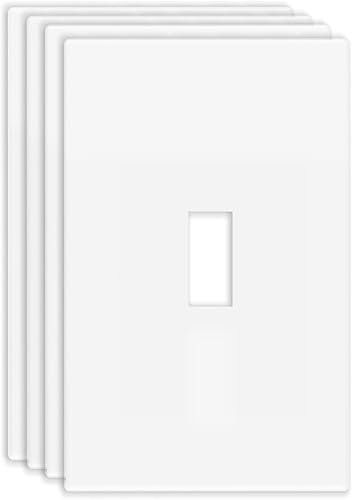 Placas decorativas de pared sin tornillos, de 1 banda, cubierta frontal termoplástica irrompible para interruptor de salida de receptáculo
