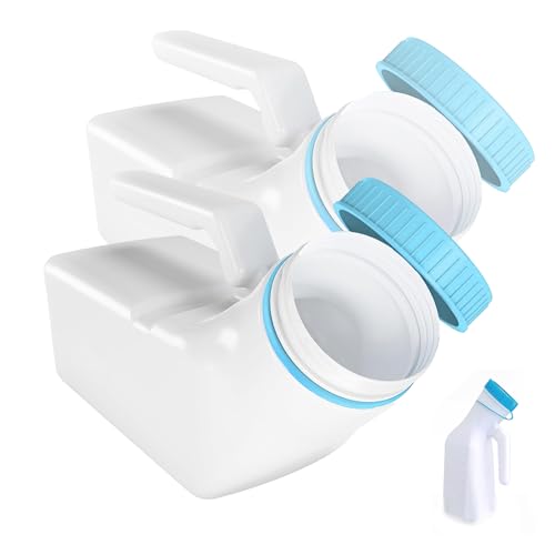 LKCCTK 尿瓶 男性用尿器 2個入り 口径が広い 1000mL 大容量 漏れ防止 軽い 持ち運びしやすい こぼれない キャンプ 移動 旅行用 ベッドサイド用尿瓶 (2)