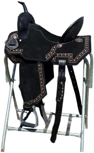 Western Horse Saddle Barrel Racing Handmade Leather Premium Racer Comfort Riding Trail Equestrian Tooled Carved Saddle for Horse Riding Size: 10-18 inches Seat, MO-ZBRL-29