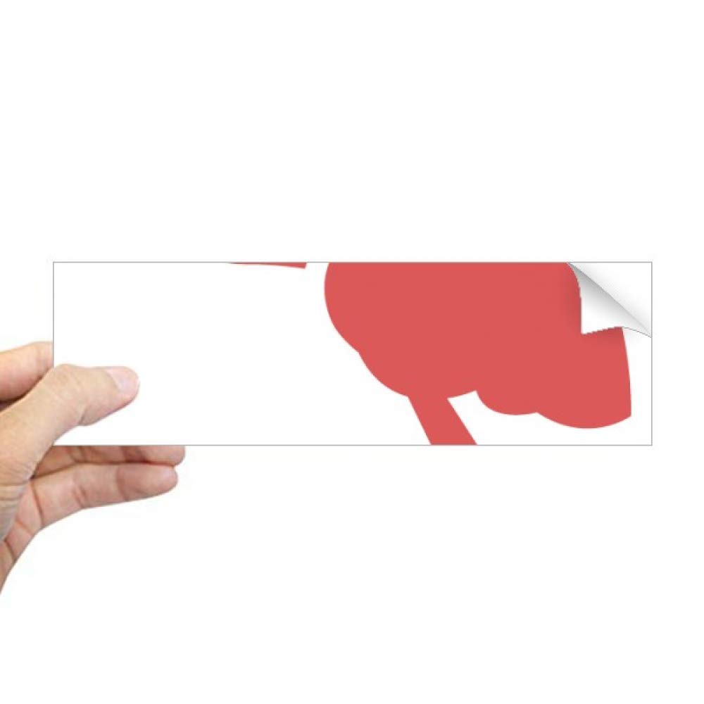 Sticker rectangulaire pour fenêtre autocollant autruche rétro rouge