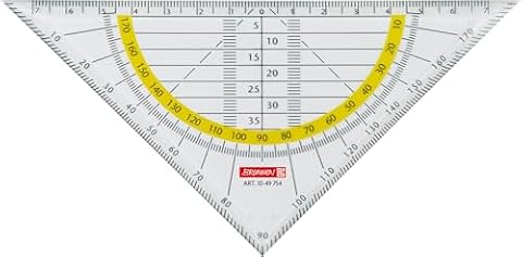 Trójkąt geometryczny 16 cm, przezroczysty