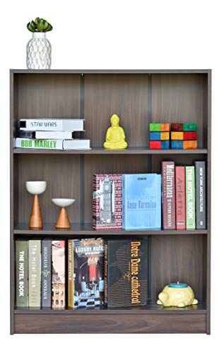 Image of DeckUp Muvo 3-Shelf Engineered Wood Book Shelf and Display Unit (Walnut, Matte Finish)