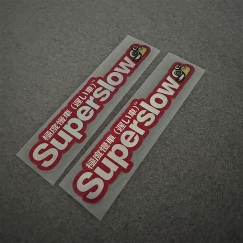 Image of Car Styling Sticker for Japanese Superslow Snail Creative Words Auto Oil Tank Window Body Vinyl Computer Case Motocross Decals (20x4.6cm red Laser 2PCS)