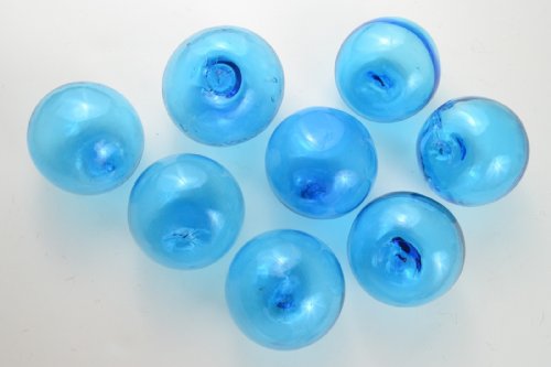 8 Pcs Sky Blue Reproduction Glass Float Fishing Buoy Ball 3