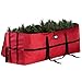 ZOBER Extra Wide Opening Christmas Tree Storage Bag - Fits Up to 9 ft. Tall Artificial Disassembled Trees, Durable Straps & Reinforced Handles - Holiday Xmas, 600D Oxford Duffle Bag (Red)