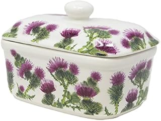 Thistle Floral Design Fine China Butter Dish Holder Dining