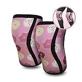Mighty Buns 7mm Neoprene Knee Sleeves Pink Donut V2 XXX-L (1 Pair) - Cute High Performance Knee Sleeves, Knee Compression & Support for Weightlifting, Powerlifting, Squatting for Women and Men