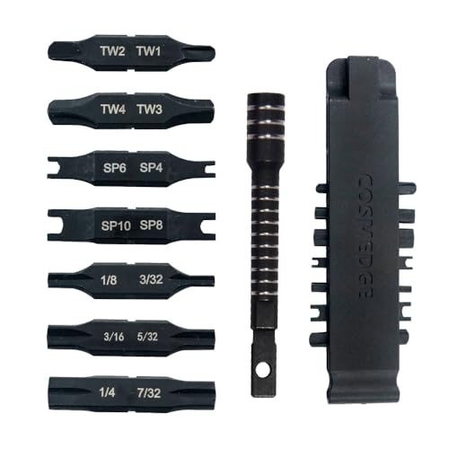 Cosmedge Security Bit Kit Set with Magnetic Extension Bit Holder for Leatherman, Replacement Double-Ended Flat Spanner Tri-Wing Clutch Screwdriver Bits for Leatherman Multi-Tool Accessories,8Pack
