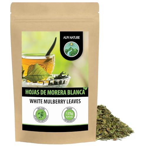 Alpi Nature Hojas de Morera Infusión 125g, Hojas de Morera Secas y Cortadas, Té de Hojas Sueltas