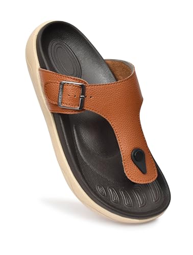 Image of HEALTH FIT Extra Soft Premium Classic Cushion Sliders /with Adjustable Buckle Strap & Light Weight Anti-SkidWaterproof Luxurious Slippers for Men's HF121