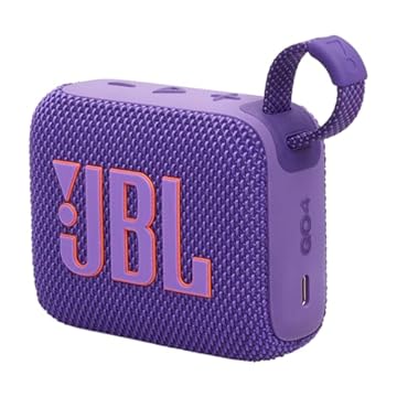 JBL Alto-falante Go4 à prova d'água ultraportátil com AURACAST, áudio potente, à prova de poeira, transmissão Bluetooth sem fio, 7 horas de reprodução, roxo
