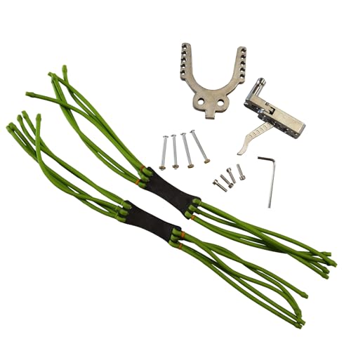 FEIXIA-AK10 DIY Construction of Slingshot Rifle Simple Slingshot Fittings Stainless Steel 10 Holes Configure 10 Strands of Rubber
