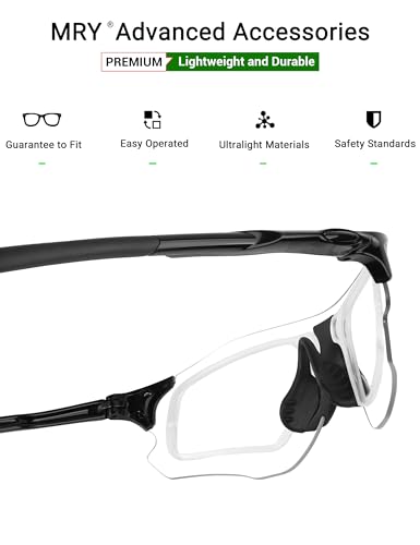 Mryok Rx Insert Optical Adaptor | Rx Prescription Adaptor | Rx Prescription Lens Carrier & Nose Pads for Oakley EV-Zero Sunglasses - Clear3