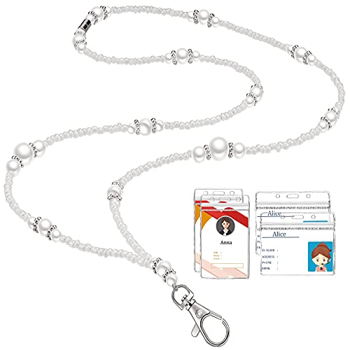 Cordon pour badge en perles au bureau - Accessoire élégant enseignante