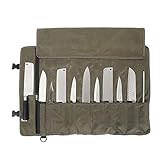 QEES Kochmesser Rolltasche 11 Slots, Messertasche für Camping, Wandern...