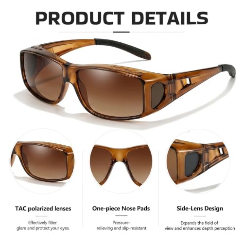 Image of SIPHEW Mirrored Sunglasses Polarized Fit Over Glasses for Men&Women