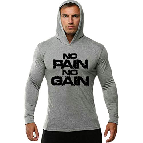 KJHSDNN Sweat-Shirt Musculation Homme Top à Manches Longues Capuche Pullover Hoodie T-Shirt Skull Print Slim Sport Jogger Cover