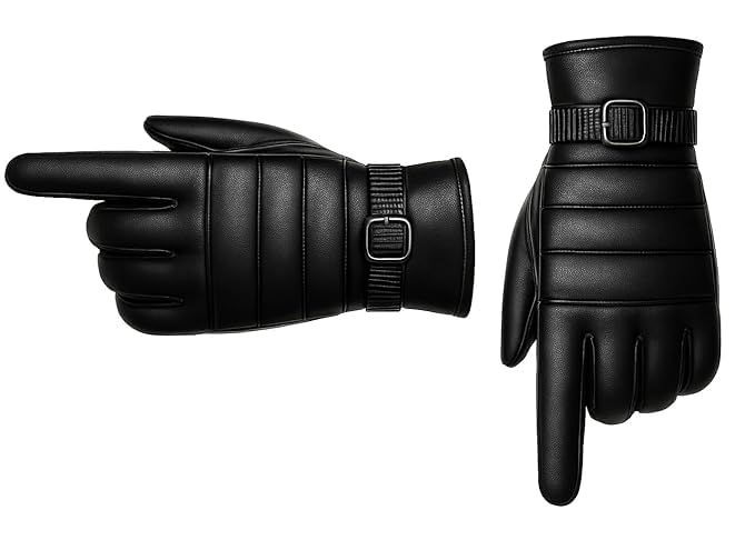 Image of TLN Genuine Leather Gloves for Men | Premium Soft & Warm Winter Gloves | Stylish Driving, Biking & Riding Gloves | Durable Hand Gloves for Outdoor, Motorcycle & Daily Use
