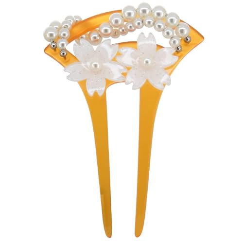 [NYSh] かんざし バチ型 髪飾り 着物 結婚式 成人式 卒業式 入学式 和装 (珠花・半透明)