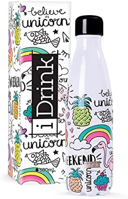 I-Drink Double Wall Steel Thermal Bottle 350/500/750/1.000 ML, Decorated (500 ML, Tiger)