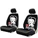 Yupbizauto New Betty Boop Timeless Front Low Back Car Seat Covers & Steering Wheel Cover