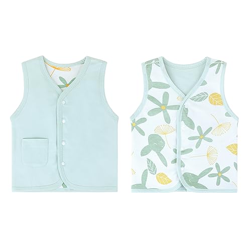 Unisex Baby Vest With Stand-Up Collar Zip Sleeveless Winter