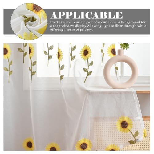 Visillo transparente de girasoles mosquitera ligera para salon 8