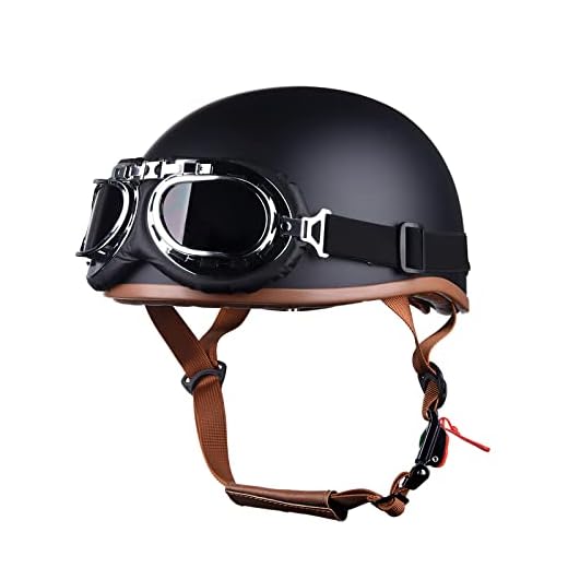 Casco De Moto Jet Abierto, Casco De Patinete Eléctrico, Casco Moto De Scooter, Cabeza Anticolisión De Casco para Mujer Hombre Adultos (Matt Black con Gafas)