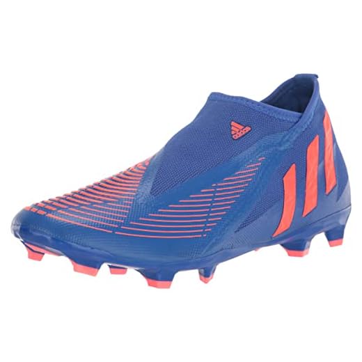 adidas Unisex Predator Edge.3 Laceless Firm Ground Soccer Shoe, Hi-Res Blue/Turbo/Hi-Res Blue, 13 US Men