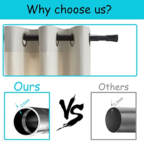 Matte Black Shower Curtain Rod- 32-58 Inches Adjustable Tension Curtain Rod For Windows Or Shower, Stainless Steel Heavy Duty For Shower Stall,Closet,Windows,Bathroom No Drilling #TOP3