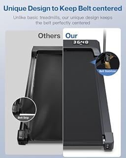 Under Desk Walking Pad Treadmill: Incline Voice Controlled Smart Treadmill 320 lbs Capacity for Home Office Use, Compatible with KINOMAP WELLFIT App