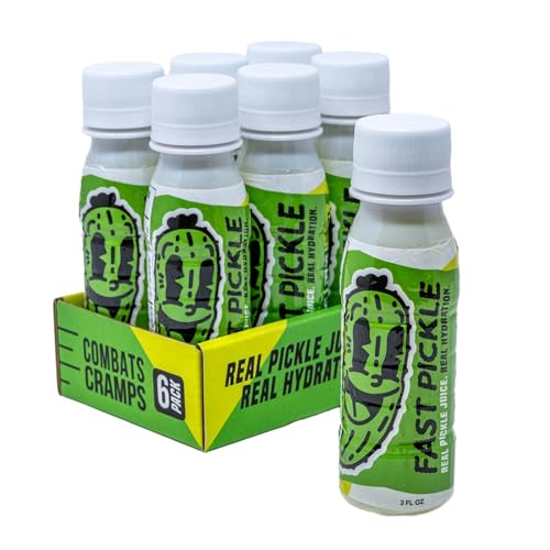 Fast Pickle Juice Pickle Shots For Leg Cramps Relief - Hydration & Electrolyte Support, No Sugar,...