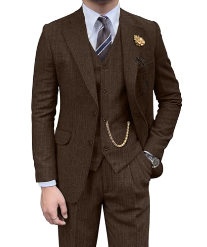 42 Best Rustic Groomsmen Attire: Make Your Wedding Day Unforgettable 4 Retro Herringbone Tweed Mens Suits Dress Slim Fit 3 Pieces Suits ...