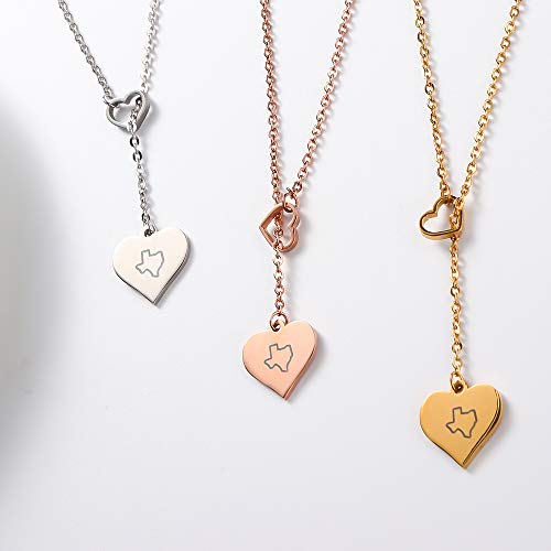 You're in My Heart America States Best Friend Long Distance Relationship Moving Gift Necklace Gold2