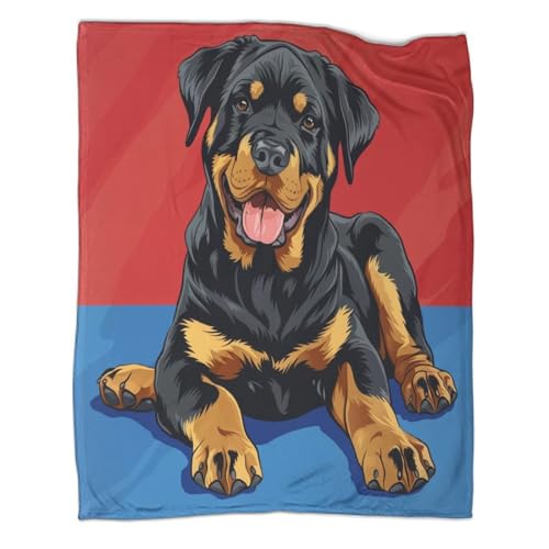 Couverture Rottweiler 3D pour des soirées cocooning sur le canapé