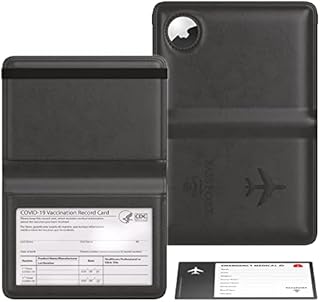 Passport Holder Airtag Wallet Stouchi UK Passport Cover Vaccination Card Protector PU Leather Travel Wallet Case Organiser Document Holder for Men&Women Passport,Business Cards,Boarding Passe(Grey)