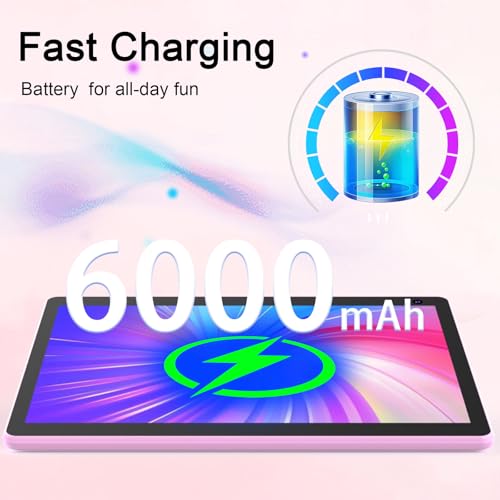 Image of Android 15 Tablet 10 inch, 2 in 1 Tablets with Keyboard Case Mouse Stylus, 8GB RAM 32GB ROM 1TB Expand, Quad Core Processor Tablet, WiFi, BT, 1280x800 HD Screen, 6000mAh, Dual Camera, GMS, Widevine L1