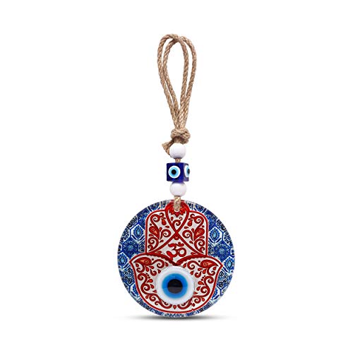 Alef Bet by Paula Hamsa Hand Wall Hanging Art with Lotus Flower, Om Inspired Glass Turkish Nazar Evil Eye for Home, Office, Business, Gift for Studio, Meditation Room, Zen, and Yoga Decor Alef Bet by Paula Hamsa Hand Wall Hanging Art with Lotus Flower, Om Inspired Glass Turkish Nazar Evil Eye for Home, Office, Business, Gift for Studio, Meditation Room, Zen, and Yoga Decor