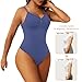MixShe Bodysuits for Women Tummy Control Shapewear Womens Bodysuit 2025 Sleeveless Snatched Fashion Plus Size Fall Fashion Deals Smoke Blue 4XL/5XL