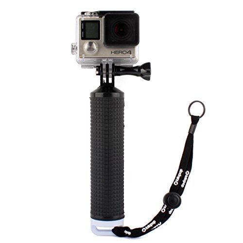 LOTOPOP Waterproof Floating Hand Grip for Gopro Hero 5 3+ 4 Session 3 - Handle Mount Accessories and Water Sport Pole for GeekPro 3.0 and ASX Action Pro Cameras Action Camera Accessories-White