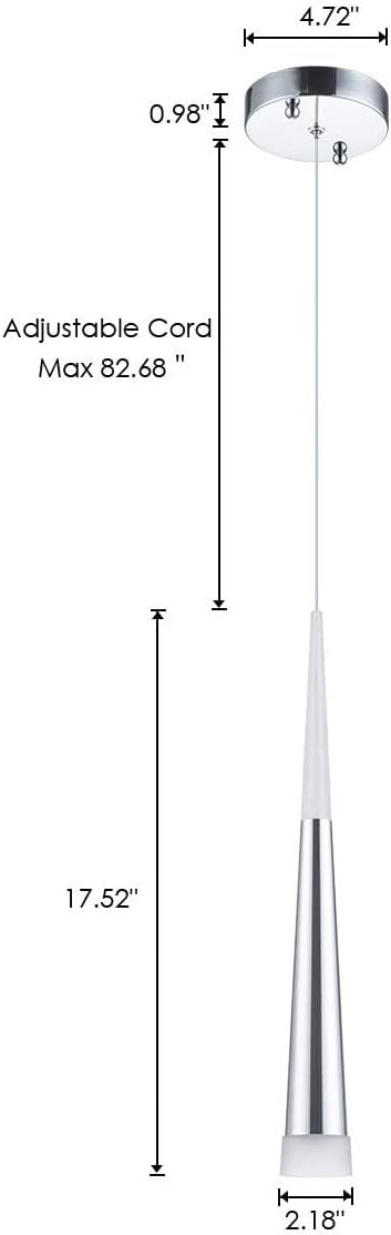 Mjsdjof 3-pack moderne keukeneiland hangverlichting, LED-kegel hanglamp verzilverd nikkelafwerking, acryl schaduw, voor eetkamers, woonkamer, 5W photo 3