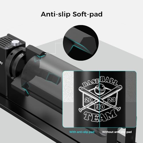 Official Creality Rotary Kit Pro, Laser Rotary Roller 4 in 1 Multi-Function Engraving Accessories for Laser Engraver, Jaw Chuck Rotary for Engraving Cylindrical Objects, Wine glass, Baseball Bat, Ring