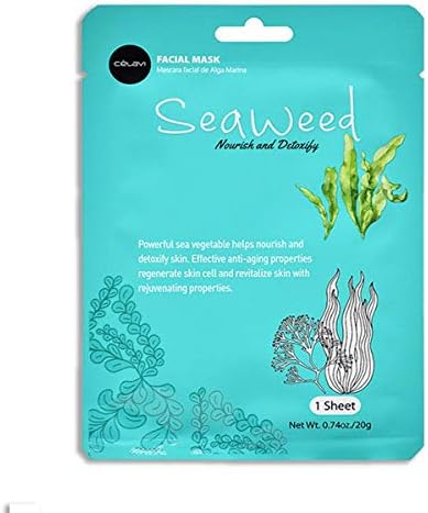 Celavi Facial Mask Set Korean Essence Sheet Masks (24-pcs, Seaweed)